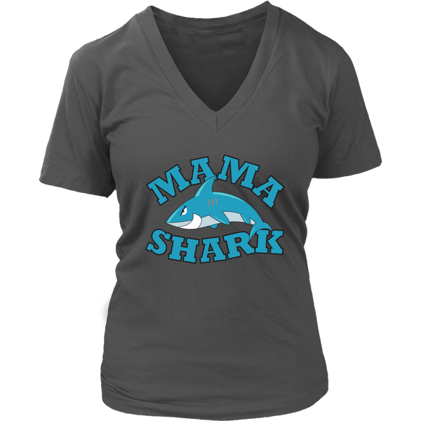 Womens Mama Shark T-Shirt - Cute Shark Mommy T - Mother's Day Tee - Womens Plus Size Up To 4X