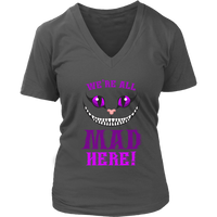 We're All Mad Here Grinning Cheshire Cat T-Shirt - Womens Plus Size Up To 4X