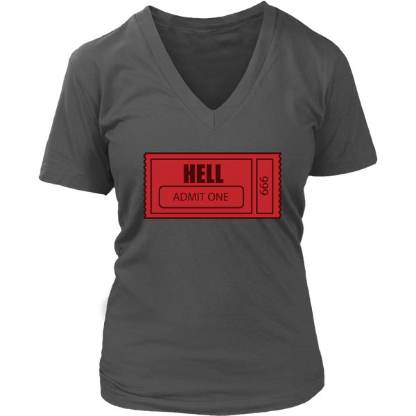 Ticket to Hell T-Shirt - Halloween T Shirt - Womens Plus Size up to 4X