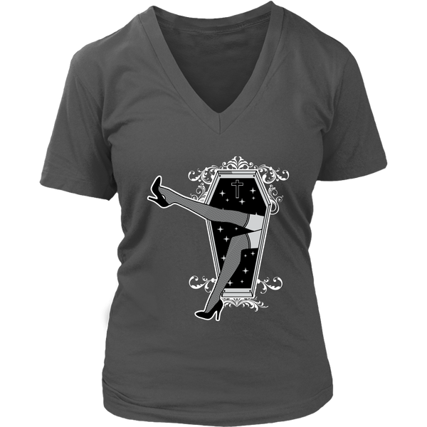 Coffin T-Shirt - Halloween Tshirt - Sexy Legs Tee Shirt - Womens Plus Size Up To 4X