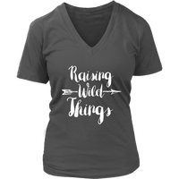 Raising Wild Things T-Shirt - Mom Novelty Shirt - Parenting Tshirt - Womens Plus Size Up To 4X