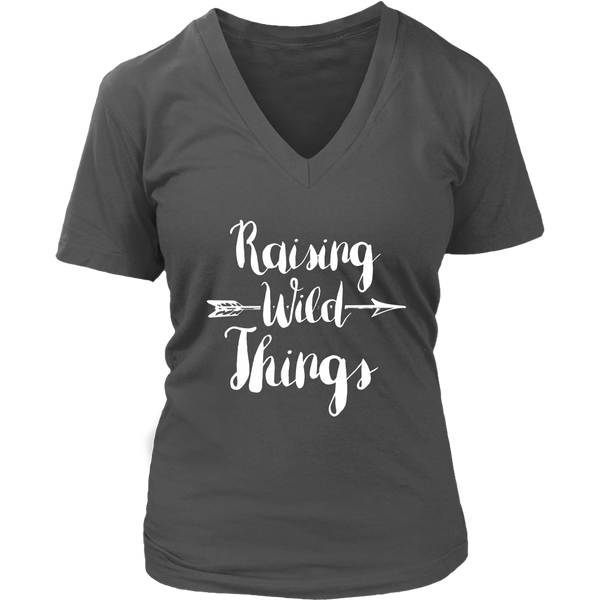 Raising Wild Things T-Shirt - Mom Novelty Shirt - Parenting Tshirt - Womens Plus Size Up To 4X