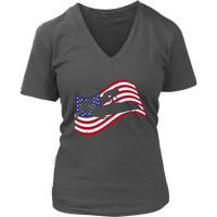 American Flag Bobsledding Tshirt - Winter Sport Bobsledder - Womens Plus Size Up To 4X