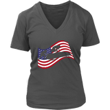 American Flag Bobsledding Tshirt - Winter Sport Bobsledder - Womens Plus Size Up To 4X