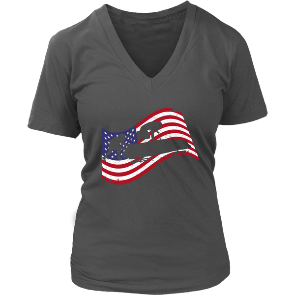 American Flag Bobsledding Tshirt - Winter Sport Bobsledder - Womens Plus Size Up To 4X