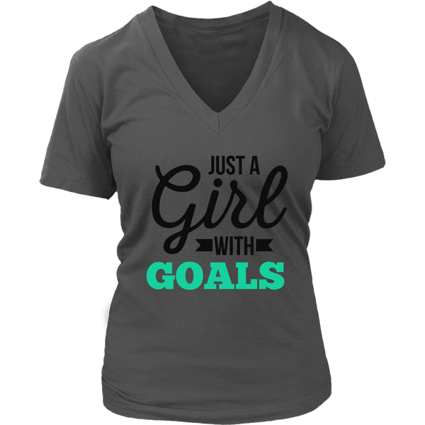 Just a Girl with Goals - Feminine Shirt - Womens Novelty Tee - Plus Size Up To 4X