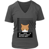 Funny Bad Cats Tee - Police Wanted Cat T-Shirt - Detroit - Womens Plus Size up to 4X