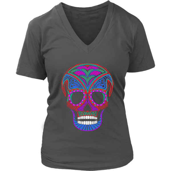 Mexican Skull Halloween Tshirt - Day of the Dead Celebration - Womens Plus Size up to 4X