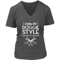 Funny Dog Grooming Tshirt - Doggy Style Pet Groomer T-Shirt - Womens Plus Size Up To 4X