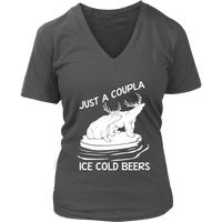 Ice Cold Beers Tshirt - Funny Bear Deer Animal T-Shirt - Womens Plus Size Up To 4X