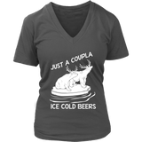 Ice Cold Beers Tshirt - Funny Bear Deer Animal T-Shirt - Womens Plus Size Up To 4X