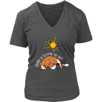 Sleeping Dog Tshirt - Summer Sun Tanning T-Shirt - Bulldog - Womens Plus Size Up To 4X