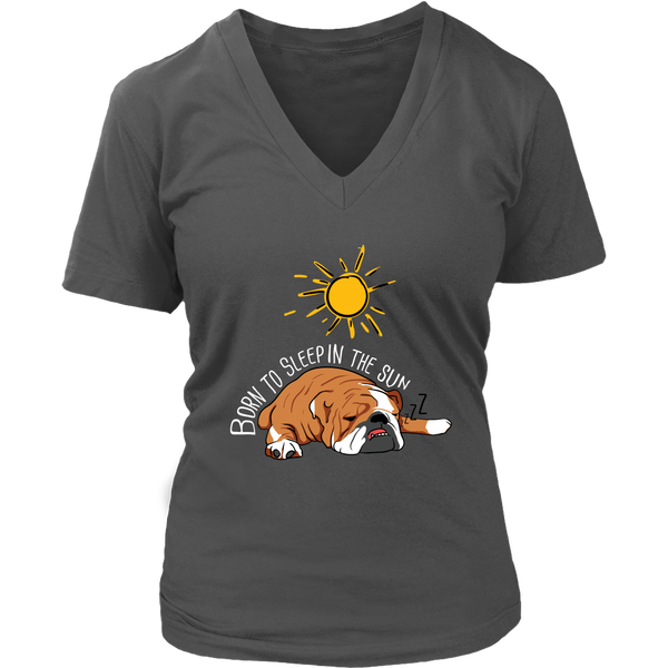 Sleeping Dog Tshirt - Summer Sun Tanning T-Shirt - Bulldog - Womens Plus Size Up To 4X