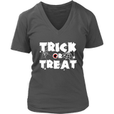 Trick or Treat T-Shirt Halloween Scary Eyeball Cobwebs Tee - Womens Plus Size up to 4X