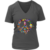 Butterfly Peace Sign Tshirt - Retro 70's Butterflies Tee - Womens Plus Size Up To 4X