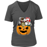 Jack O'lantern Horror T-Shirt - Halloween Trick or Treat Tshirt - Womens Plus Size up to 4X