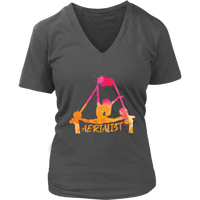 Aerialist Gymnastics Tshirt - Aerial Dancer Gymnast V-Neck T-Shirt Womens Plus Size S-4XL