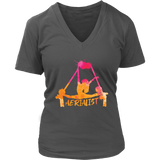 Aerialist Gymnastics Tshirt - Aerial Dancer Gymnast V-Neck T-Shirt Womens Plus Size S-4XL