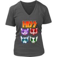 Funny Cat TShirt - Hiss for Kiss T-Shirt - Kitty Tee - Womens Plus Size up to 4X