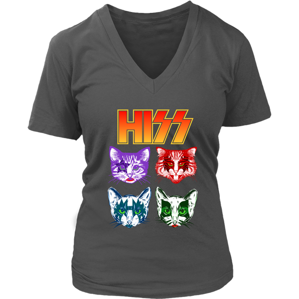 Funny Cat TShirt - Hiss for Kiss T-Shirt - Kitty Tee - Womens Plus Size up to 4X