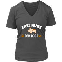 Love Animals Tee - Dog Lover T-Shirt - Free Hugs for Dogs - Womens Plus Size Up To 4X