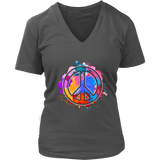 Peace Sign Artistic T-Shirt - Creative Paint Tee - Retro 70s - Womens Plus Size up to 4X