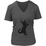 Cat T-Shirt - Climbing Kitty Tshirt - Cats Claw Scratch Tee - Womens Plus Size Up To 4X