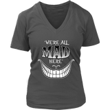 We're All Mad Here Wonderland T-Shirt Cheshire Cat Tee - Womens Plus Size Up To 4X