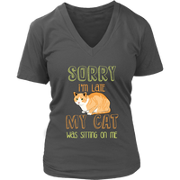 Funny Cat T-Shirt Late Excuses T Shirt - Womens Plus Size Up To 4X