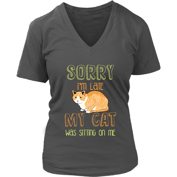 Funny Cat T-Shirt Late Excuses T Shirt - Womens Plus Size Up To 4X