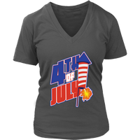 4th Of July T-Shirt - Fireworks Tshirt - US Pride Tee Shirt - Womens Plus Size Up To 4X