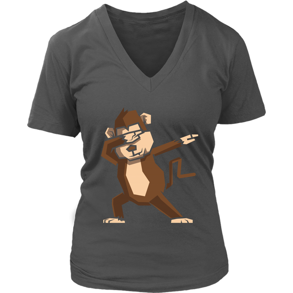 Dabbing Monkey T-Shirt - Funny Ape Dab T Shirt - Womens Plus Size up to 4X