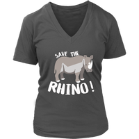 Save The Rhino T-shirt - Save Animals Tee Shirt - Novelty - Womens Plus Size up to 4X