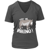 Save The Rhino T-shirt - Save Animals Tee Shirt - Novelty - Womens Plus Size up to 4X