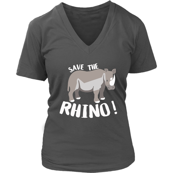 Save The Rhino T-shirt - Save Animals Tee Shirt - Novelty - Womens Plus Size up to 4X