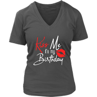 Kiss Me It's My Birthday T-Shirt - Couple Shirt - Bday Tees - Womens Plus Size Up To 4X