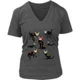 Mexican Sugar Skull Cat Tshirt - Halloween Day of the Dead T-Shirt - Womens Plus Size Up To 4X