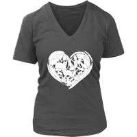 Cute Cat Love Tshirt - Cats Lover Heart Tee - Womens Plus Size Up To 4X