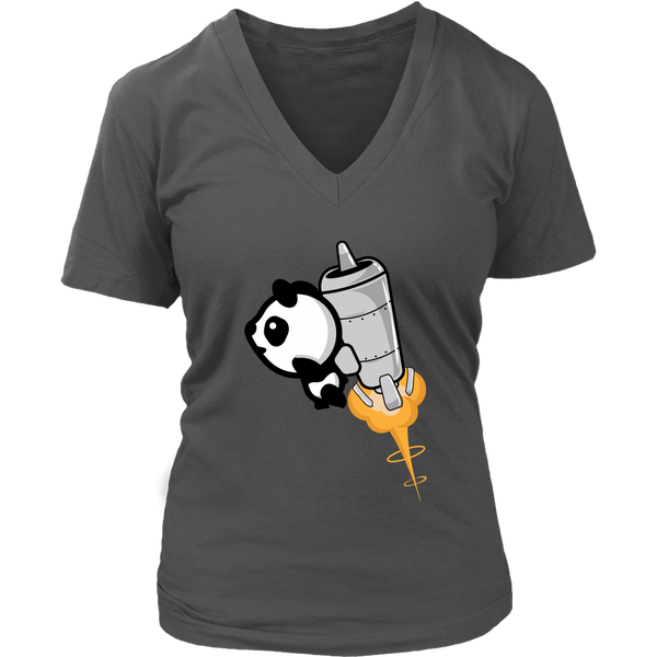 Panda Rocket Tshirt - Space Animal T-Shirt - Rocketship Tee - Womens Plus Size Up To 4X