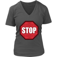 Stop Sign T-Shirt - Traffic Signs Tshirt - Graphic Novelty T - Womens Plus Size Up To 4X