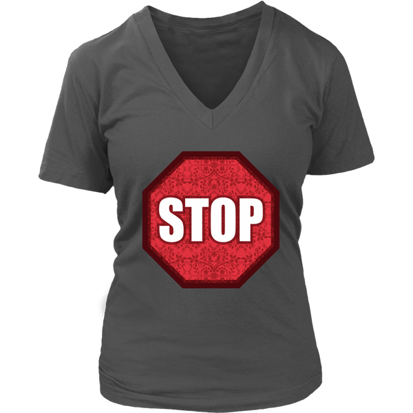 Stop Sign T-Shirt - Traffic Signs Tshirt - Graphic Novelty T - Womens Plus Size Up To 4X