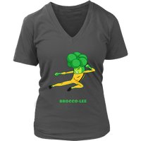 Funny Broccoli Vegetable Pun Tshirt - Kung Fu Veggie Jokes - Womens Plus Size Up To 4X