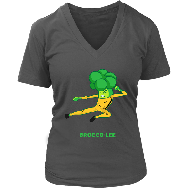 Funny Broccoli Vegetable Pun Tshirt - Kung Fu Veggie Jokes - Womens Plus Size Up To 4X