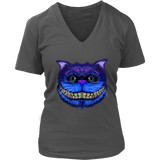 Cheshire Cat Face T-Shirt Big Faced Grinning Cat Tee Shirt - Womens Plus Size Up To 4X