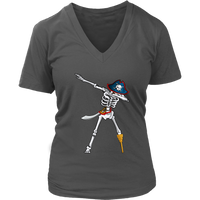 Dabbing Pirate Skeleton Tshirt - Funny Halloween Dab T-Shirt - Womens Plus Size Up To 4X