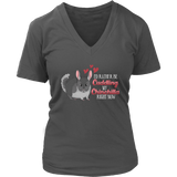 Cuddling My Chinchilla Cute Animal Chinchillas Small Pets V-Neck T-Shirt Womens Plus Size S-4XL