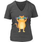 Catfish Funny Fishing Tshirt - Cat Mom Animal Pun V-Neck T-Shirt Womens Plus Size S-4XL