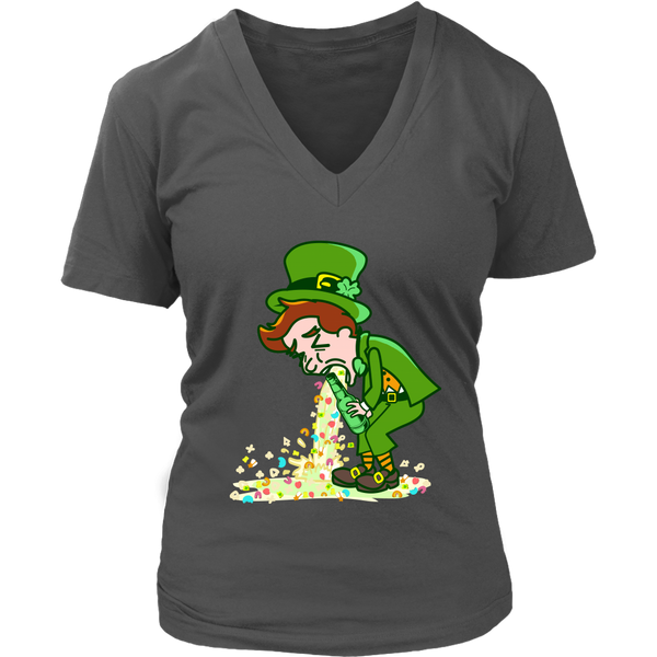 Funny St Patricks Day Drunk Leprechaun Day Drinking V-Neck T-Shirt Womens Plus Size S-4XL