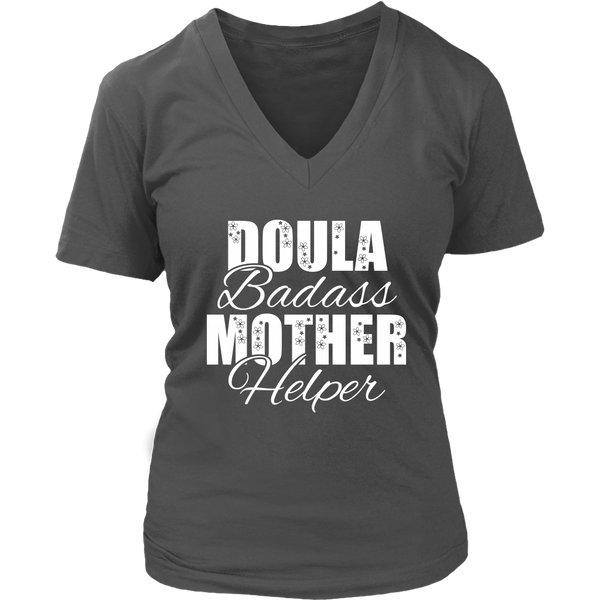 Doula Badass Mother Helper Tee Shirt - Midwife Job Tshirt - Womens Plus Size Up To 4X