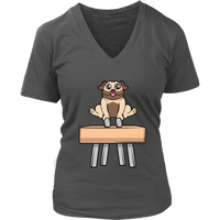 Funny Pommel Horse Dog Gymnast Tshirt - Gymnastics Tee - Womens Plus Size Up To 4X